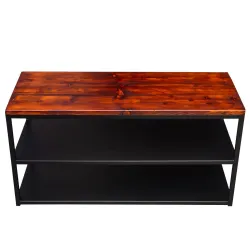 Stolik kawowy industrialny / loft z blatem drewnianym KM2